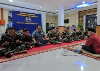 Dan Lanal Sangatta Gelar Doa Bersama  Sambut HUT TNI Ke-79