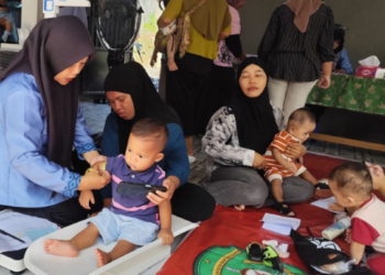 Kegiatan Posyandu di Bougenville I Bukit Selalu Ramai Didatangi Ibu-Anak