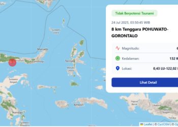 Getaran Ringan Gempa Gorontalo Dirasakan Warga Tanjung Redeb Berau